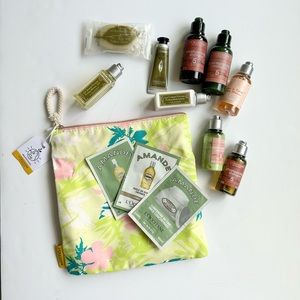 L’Occitane Travel Toiletries Bag Set Shampoo Conditioner Lotion Body Wash Soap